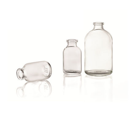 20 ml Un flaconcino di vetro trasparente stampato USP tipo II