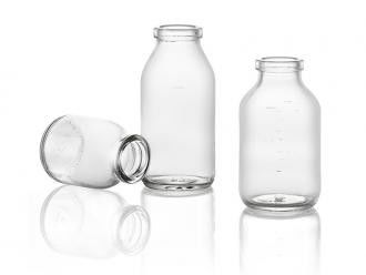 Bottiglia di vetro per infusione trasparente da 50 ml con collo di 32 mm